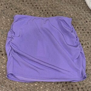 Women's Ruched Purple Mini Skirt beach coverup